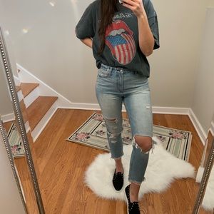 High rise straight leg jeans